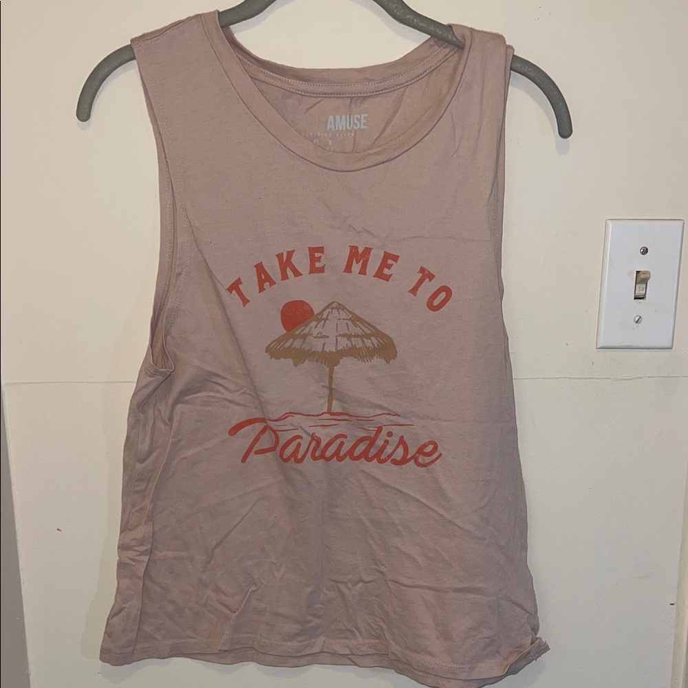 Amuse Society Mauve Muscle Tee with Graphic